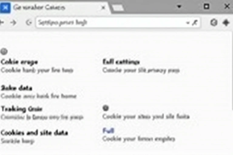 Browser settings interface with cookie options highlighted